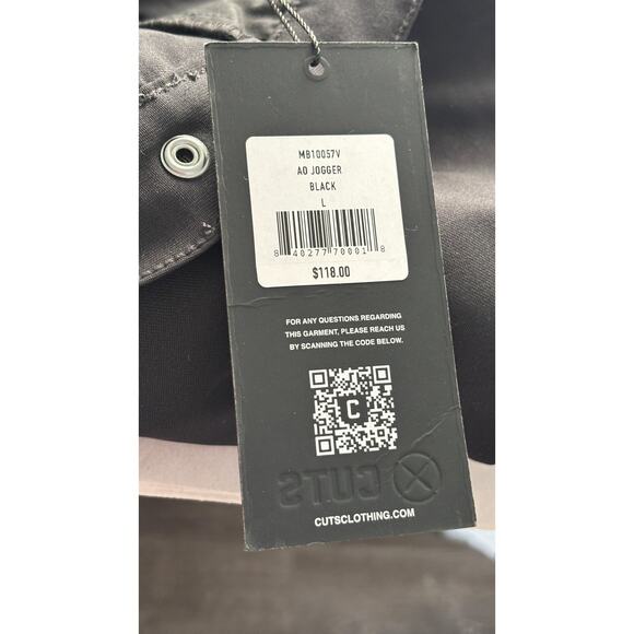 Cuts Mens Stretch Slim Fit AO Jogger Pants Black Size Large Wrinkle Resistant - Picture 12 of 16